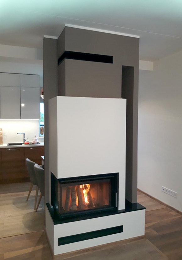 HEAT R/L 2g S 70.44.33.13(23) - камінна топка кутова з гнутим (роздільним) склом