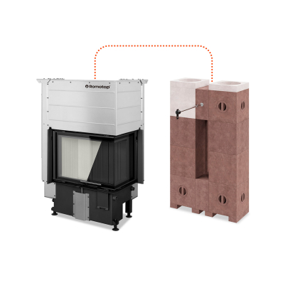 На малюнку зображений правий варіант камінної топки.