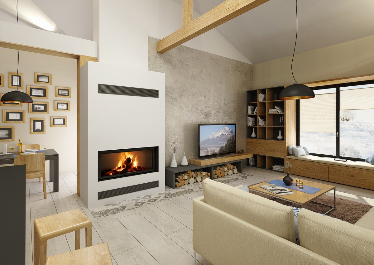 HEAT 3g L 110.50.01 - конвекційна камінна топка з висувними підйомними дверцятами