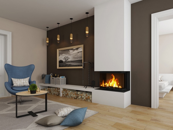 HEAT C 3g L 65.52.31.01(21) - конвекційна тристороння камінна топка з підйомними дверцятами і гнутим (роздільним) склом