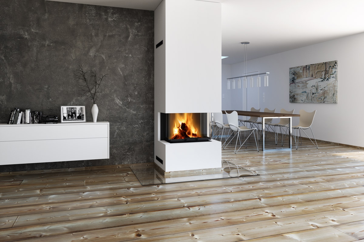 HEAT C 3g L 65.52.31.01(21) - конвекційна тристороння камінна топка з підйомними дверцятами і гнутим (роздільним) склом