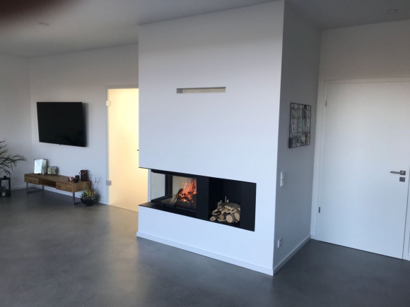 HEAT R/L 3g L 65.51.40.01(21) - конвекційна кутова камінна топка з підйомними дверцятами і цільногнутим (роздільним) склом