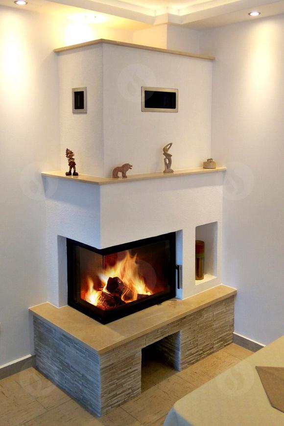 HEAT R/L 2g S 65.51.40.01(21) - конвекційна кутова камінна топка з цільногнутим (роздільним) склом