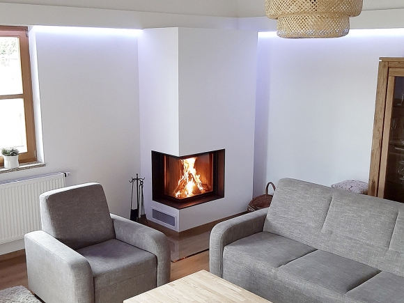 IMPRESSION R/L 2g L 71.60.34.21 - камінна топка кутова з підйомними дверцятами і роздільним склом