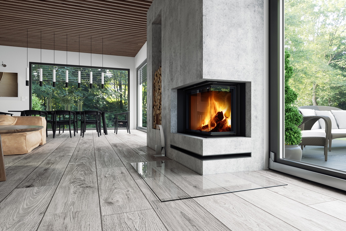 IMPRESSION R/L 2g L 83.60.34.21 - камінна топка кутова з підйомними дверцятами і роздільним склом