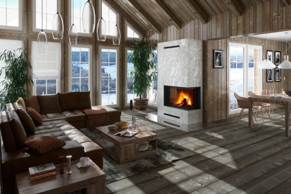 IMPRESSION R/L 2g S 71.60.34.21 - камінна топка кутова з роздільним склом