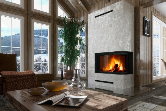 IMPRESSION R/L 2g S 71.60.34.21 - камінна топка кутова з роздільним склом